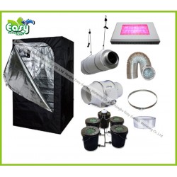 Hydropoinics Complete indoor grow tent kits 150x150x200cm with DWC bucket, LED grow light and ventilation equipment